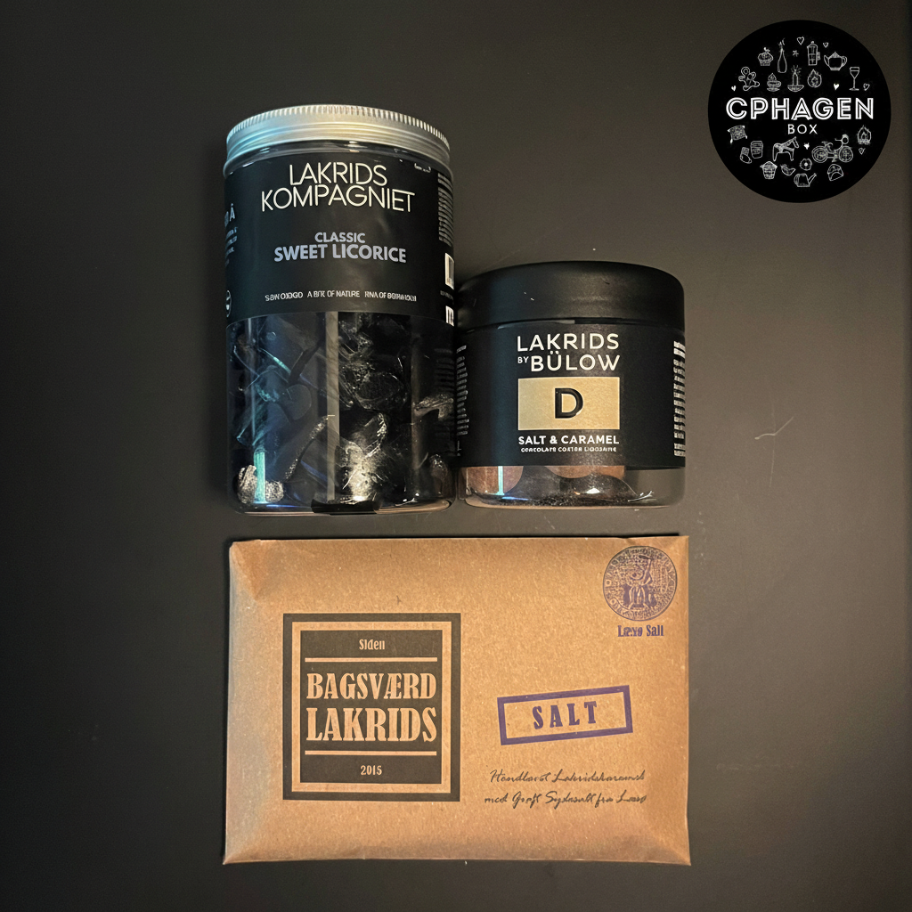 Liquorice flat lay with CPHAGEN Box badge