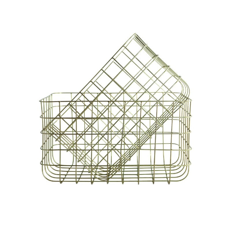 House Doctor Brass Wire Baskets (set of 2)