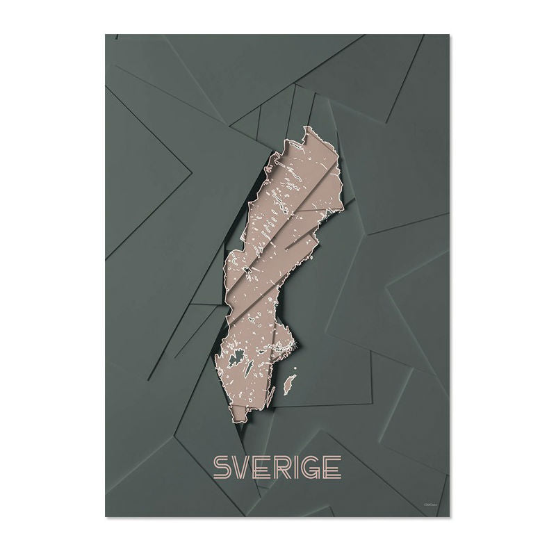 Chicura Map poster - Sverige (70x100 cm) - CPHAGEN
