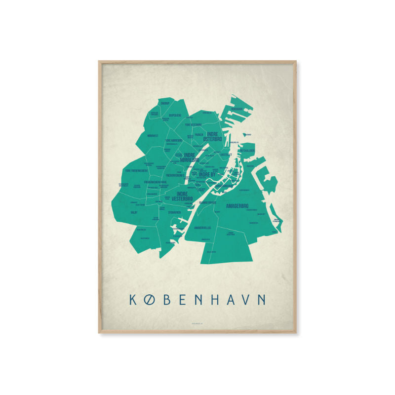 Enklamide Copenhagen Map Poster (50x70 - 70x100) - CPHAGEN