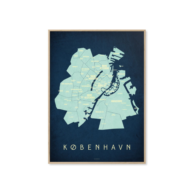 Enklamide Copenhagen Map Poster (50x70 - 70x100) - CPHAGEN